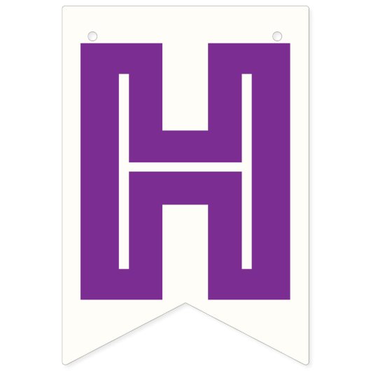 LILA TEXT & STARTEN AUF WEISSER BKGD ☆ GLÜCKLICH B WIMPELKETTE (Zweite Fahne)