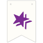 LILA TEXT & STARTEN AUF WEISSER BKGD ☆ GLÜCKLICH B WIMPELKETTE (Erste Fahne)