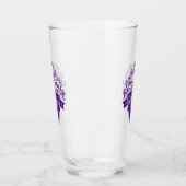 Lila Textbier macht mich immer glücklich Glas (Links)