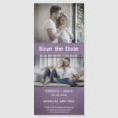 Lila Textil Textil Verlobt Romantische Paar Magnetkarte (Vorderseite)