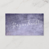 Lila texturierter Grunge "Wir haben uns bewegt Begleitkarte (Rückseite)