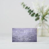 Lila texturierter Grunge "Wir haben uns bewegt Begleitkarte (Stehend Vorderseite)