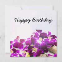 Lila Thai Orchid auf weißem Hintergrund Geburtstag
