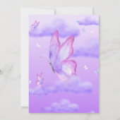Lila Thema Butterfly Baby Dusche Einladung (Rückseite)
