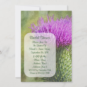 Lila Thistle Art Blume Brautparty Einladung