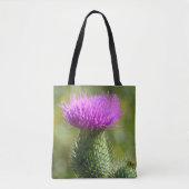 Lila Thistle Herbst-Blume Tasche (Vorderseite)