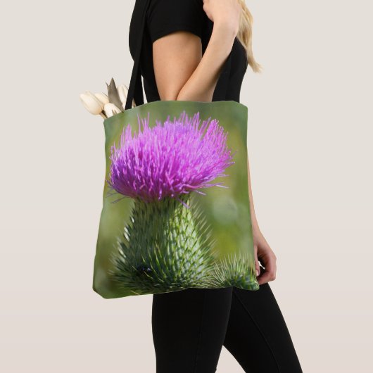 Lila Thistle Herbst-Blume Tasche (Von Nahem)