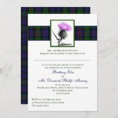 Lila Thistle Murray von Atholl Tartan Wedding Einladung (Vorne/Hinten)