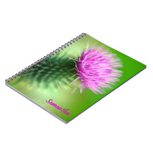 Lila Thistle Spiral Notebook Notizblock (Linke Seite)