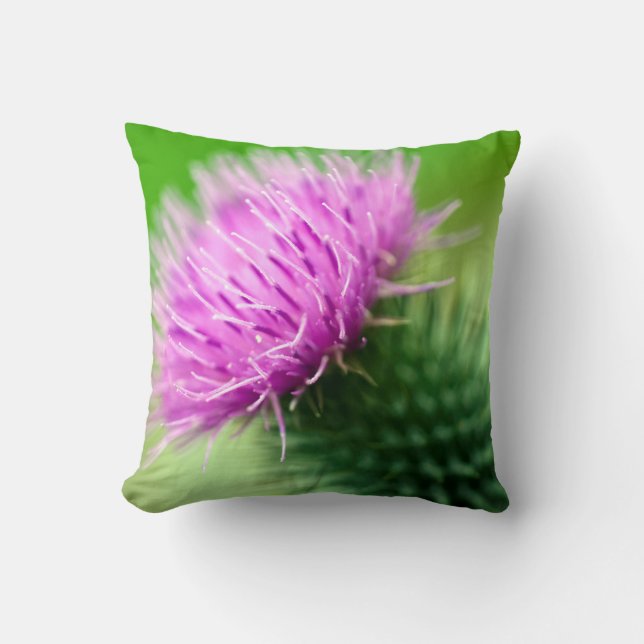 Lila Thistle Throw Kissen (Vorderseite)