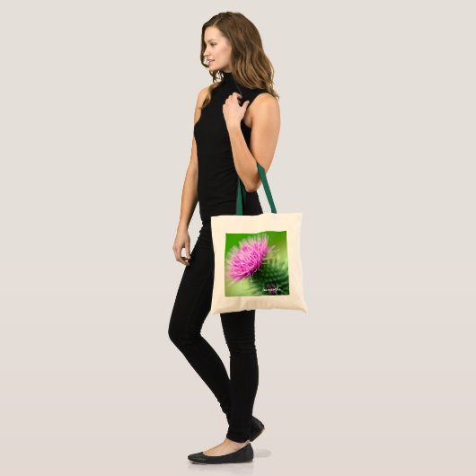 Lila Thistle Tote Tasche (Vorderseite (Model))