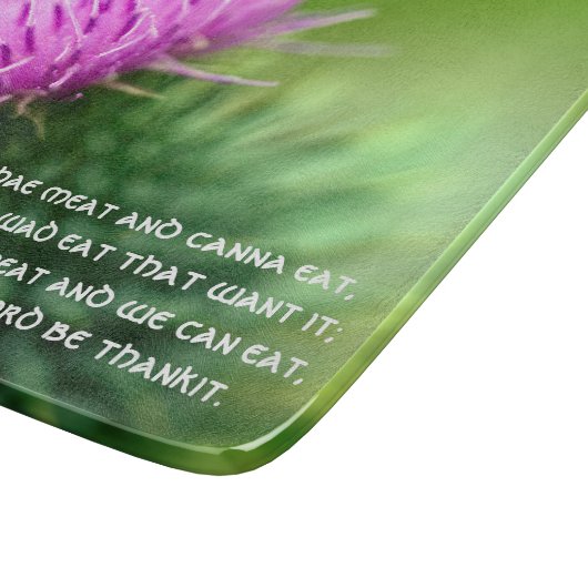 Lila Thistle und Selkirk Grace Schneidebrett (Ecke)