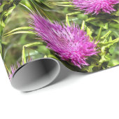 Lila Thistle Wildblume Blumenmuseum Geschenkpapier (Rolleneckpunkt)