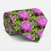 Lila Thistle Wildblume Blumenmuseum Krawatte (Gerollt)