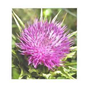 Lila Thistle Wildblume Blumenmuseum Notizblock