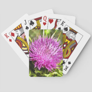 Lila Thistle Wildblume Blumenmuseum Spielkarten