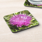 Lila Thistle Wildblume Blumenmuseum Untersetzer (Linke Seite)