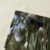 Lila Thistle Wildblume Realistische Kunst Strandtuch (Beispiel)