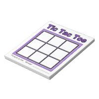 Lila Tic Tac Toe Game Notepad