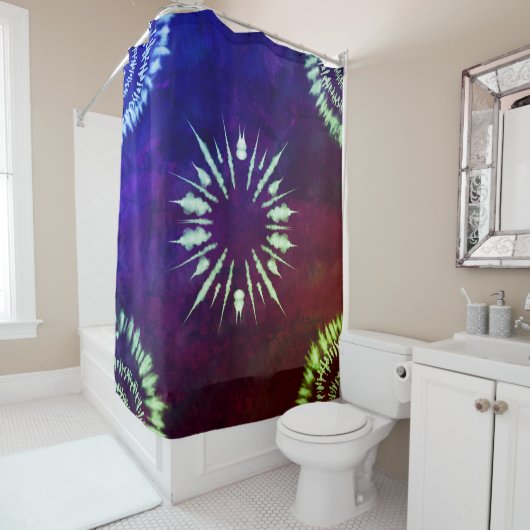 Lila-Tie-Dye-Duschvorhang Duschvorhang (Beispiel)