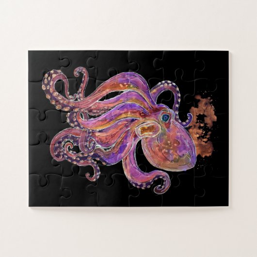 Lila Tiefensee-Kraken Puzzle (Horizontal)