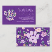 Lila Tier Sitter Groomer Paw Visitenkarte (Vorne/Hinten)