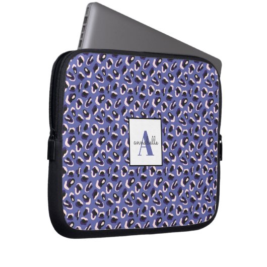 Lila Tierausdruck Personalisiert Laptopschutzhülle (Vorne Rechts)