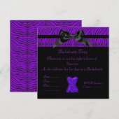 LILA TIERDRUCKER JUNGGESELINNEN-ABSCHIED MIT EINLADUNG (Vorne/Hinten)