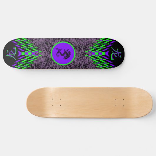 Lila Tiger-DracheSkateboard Skateboard (Horizontal)