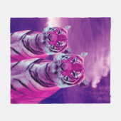 Lila Tiger Fleecedecke (Vorderseite (Horizontal))