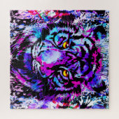 Lila Tiger Head - Tiger Portrait Jigsaw Puzzle (Horizontal)
