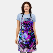 Lila Tiger Head - Tiger Schürze - Tiger Portrait (Getragen)