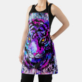 Lila Tiger Head - Tiger Schürze - Tiger Portrait (InSitu)