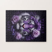 Lila Tiger mit Blume Puzzle (Horizontal)