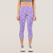 Lila Tiger Muster Capri Leggings (Vorderseite)