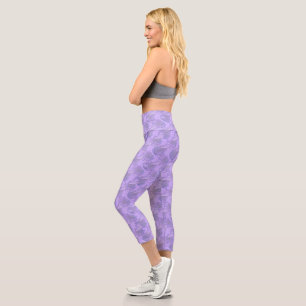 Lila Tiger Muster Capri Leggings