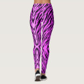 Lila Tiger-Neonstreifen-Tierdruck Leggings (Rückseite)