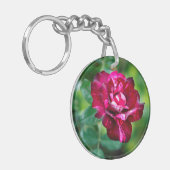 Lila Tiger-Rose Schlüsselanhänger (Vorderseite links)