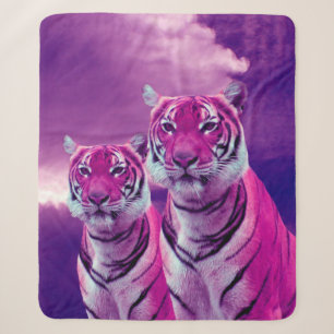 Lila Tiger Sherpadecke