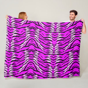 Lila-Tiger-Skin-Muster-Design Fleecedecke