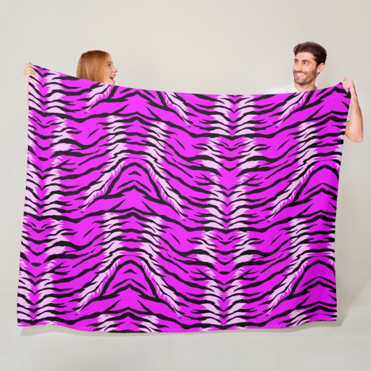 Lila-Tiger-Skin-Muster-Design Fleecedecke (Beispiel)