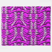 Lila-Tiger-Skin-Muster-Design Fleecedecke (Vorderseite (Horizontal))