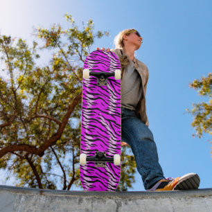Lila-Tiger-Skin-Muster-Design  Skateboard