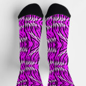 Lila-Tiger-Skin-Muster-Design Socken (Oben)