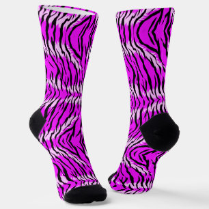 Lila-Tiger-Skin-Muster-Design Socken