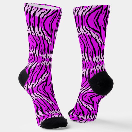 Lila-Tiger-Skin-Muster-Design Socken (Gewinkelt)