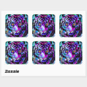 Lila Tiger Sticker Square - Wildlife Big Cat (Blatt)