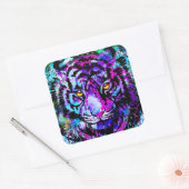 Lila Tiger Sticker Square - Wildlife Big Cat (Umschlag)