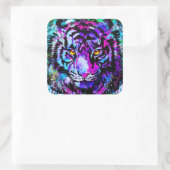 Lila Tiger Sticker Square - Wildlife Big Cat (Tasche)