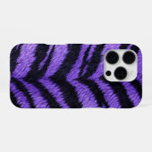 lila Tigerhautstruktur iPhone Hülle (Rückseite (Horizontal))